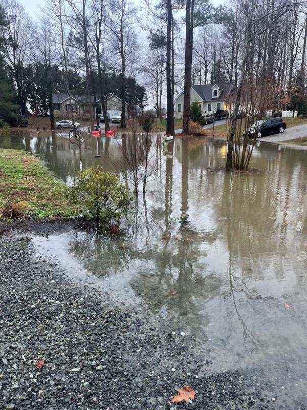 The Perrydale Green cul-de-sac off Route 24 near Lewes received significant flooding. SUBMITTED PHOTO